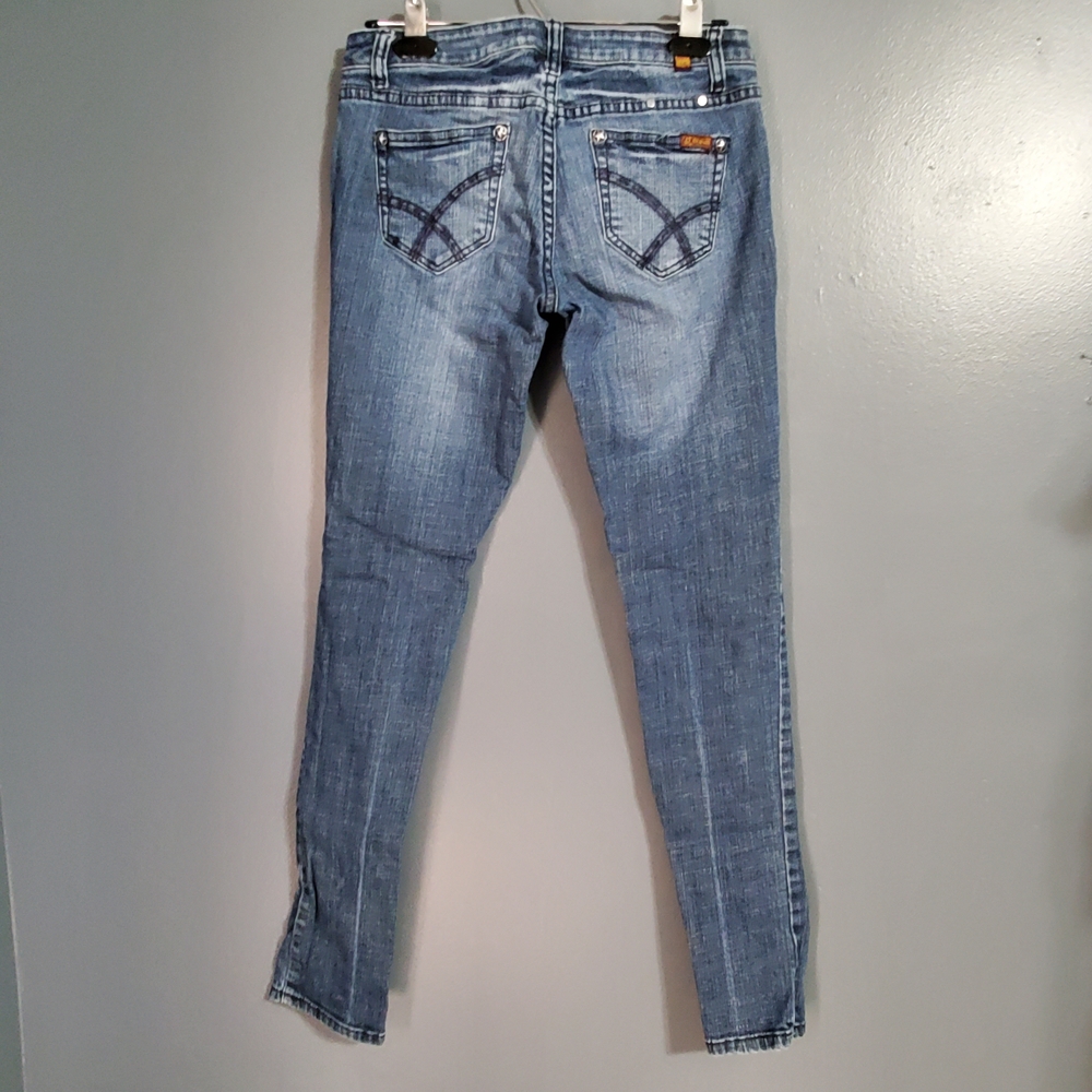 ZD Distressed Skinny Blue Jeans Size 9 - Picture 4 of 8